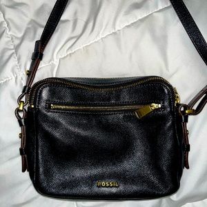 Black fossil crossbody